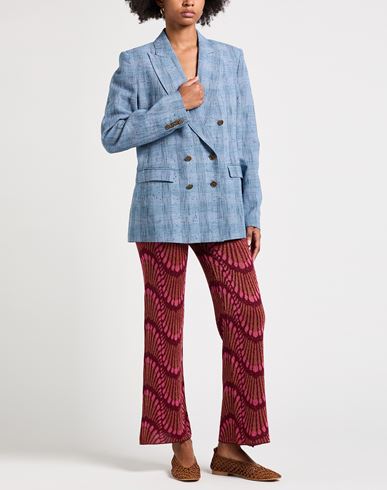 Woman Blazer Pastel blue Size 6 Linen, Viscose, Cotton, Polyester, Elastane