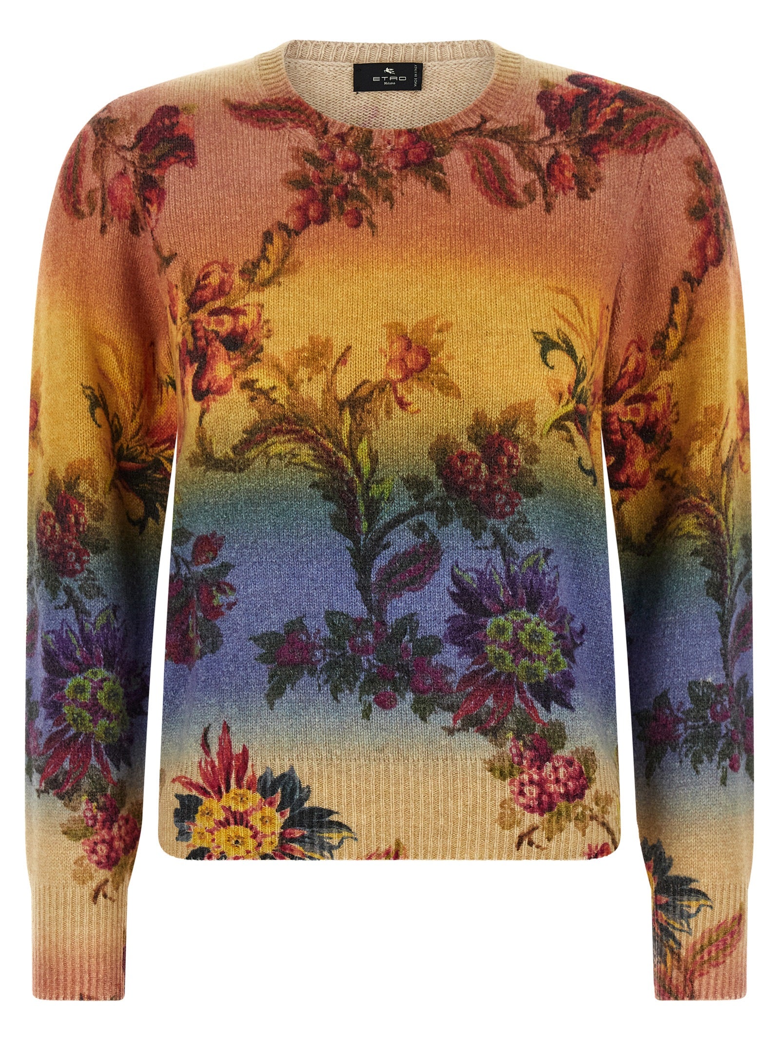 Floral Jacquard Wool Sweater — Multicolor