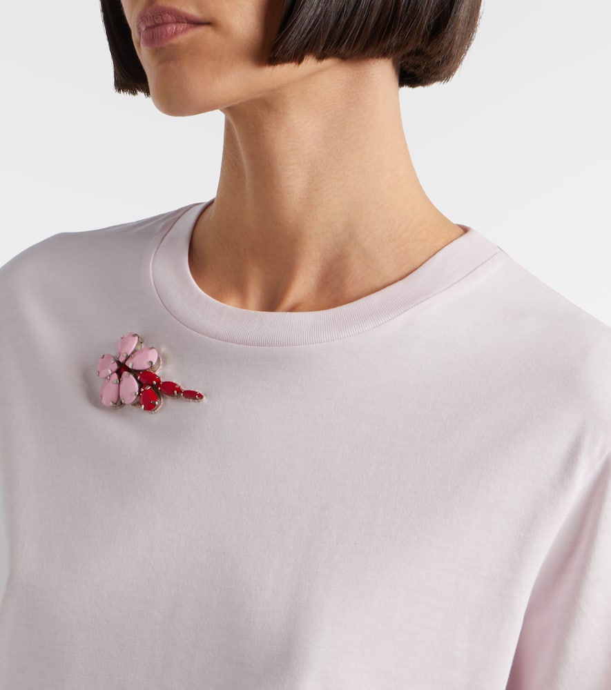 Embellished cotton jersey T-shirt