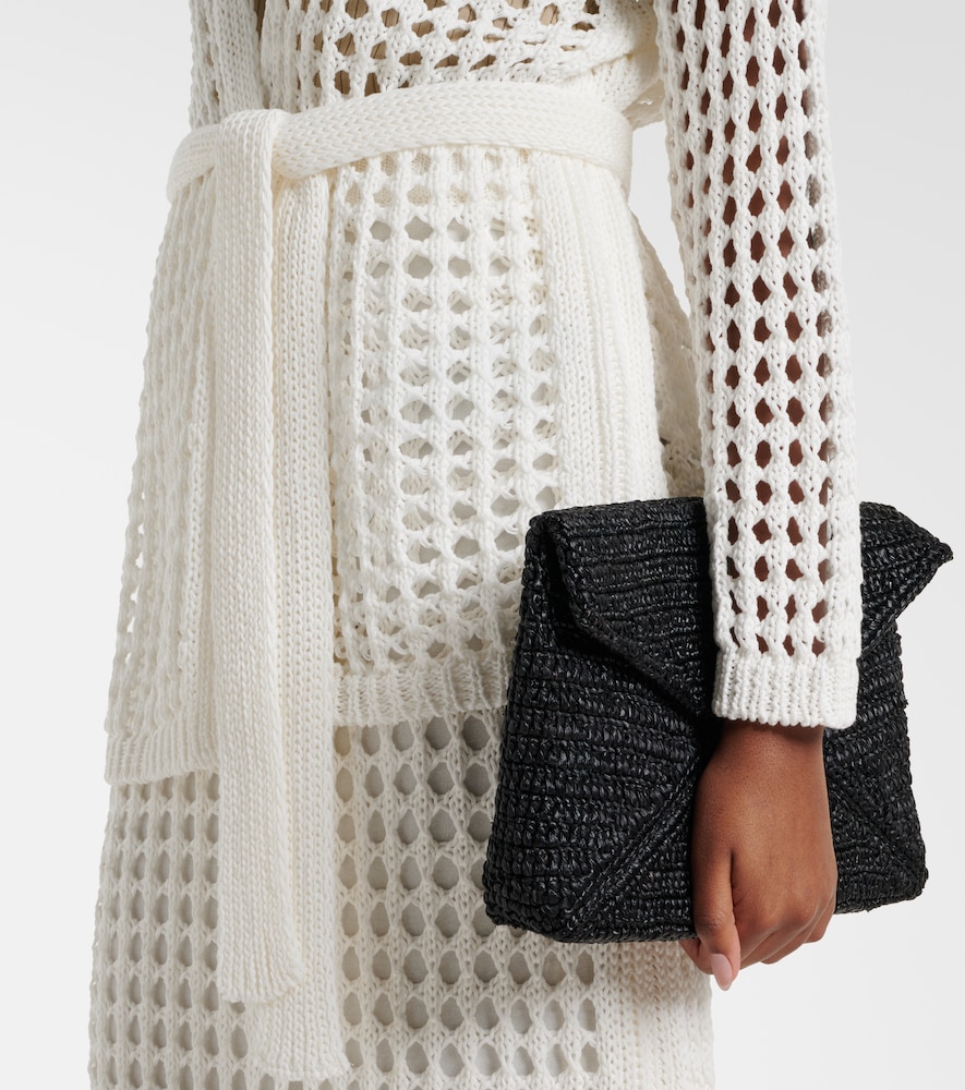 Gelo open-knit cotton wrap cardigan