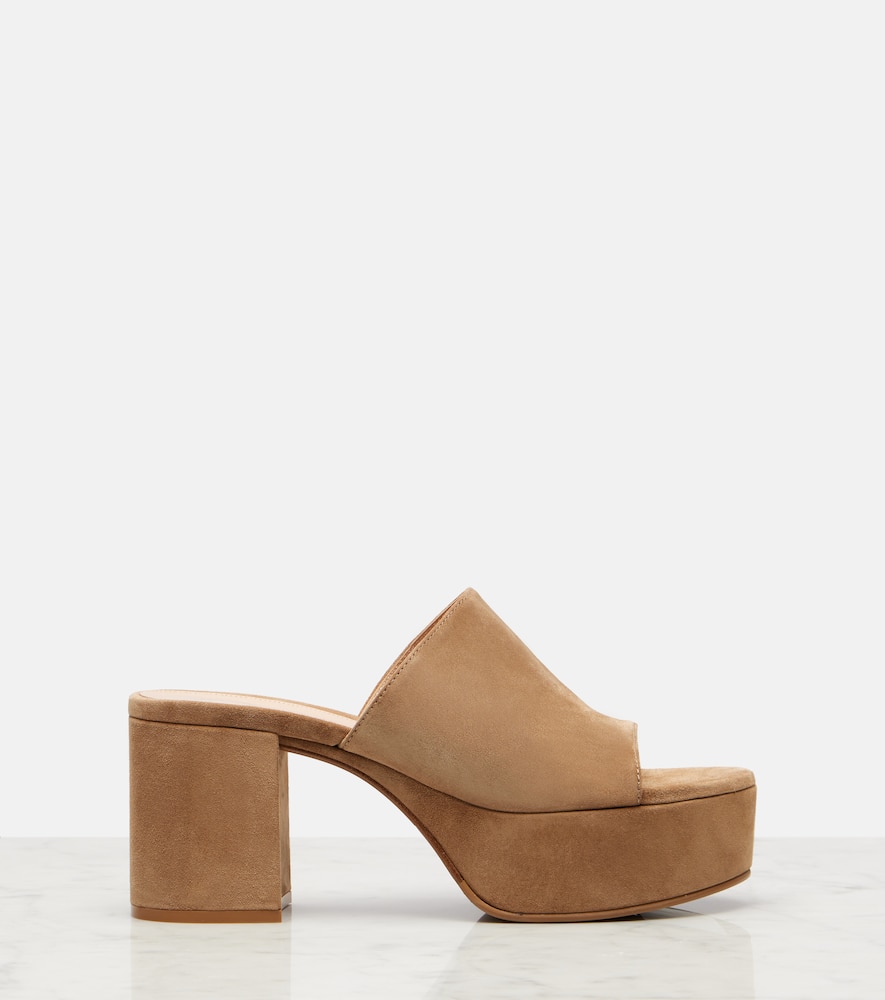 Gianvito Rossi Suede platform mules
