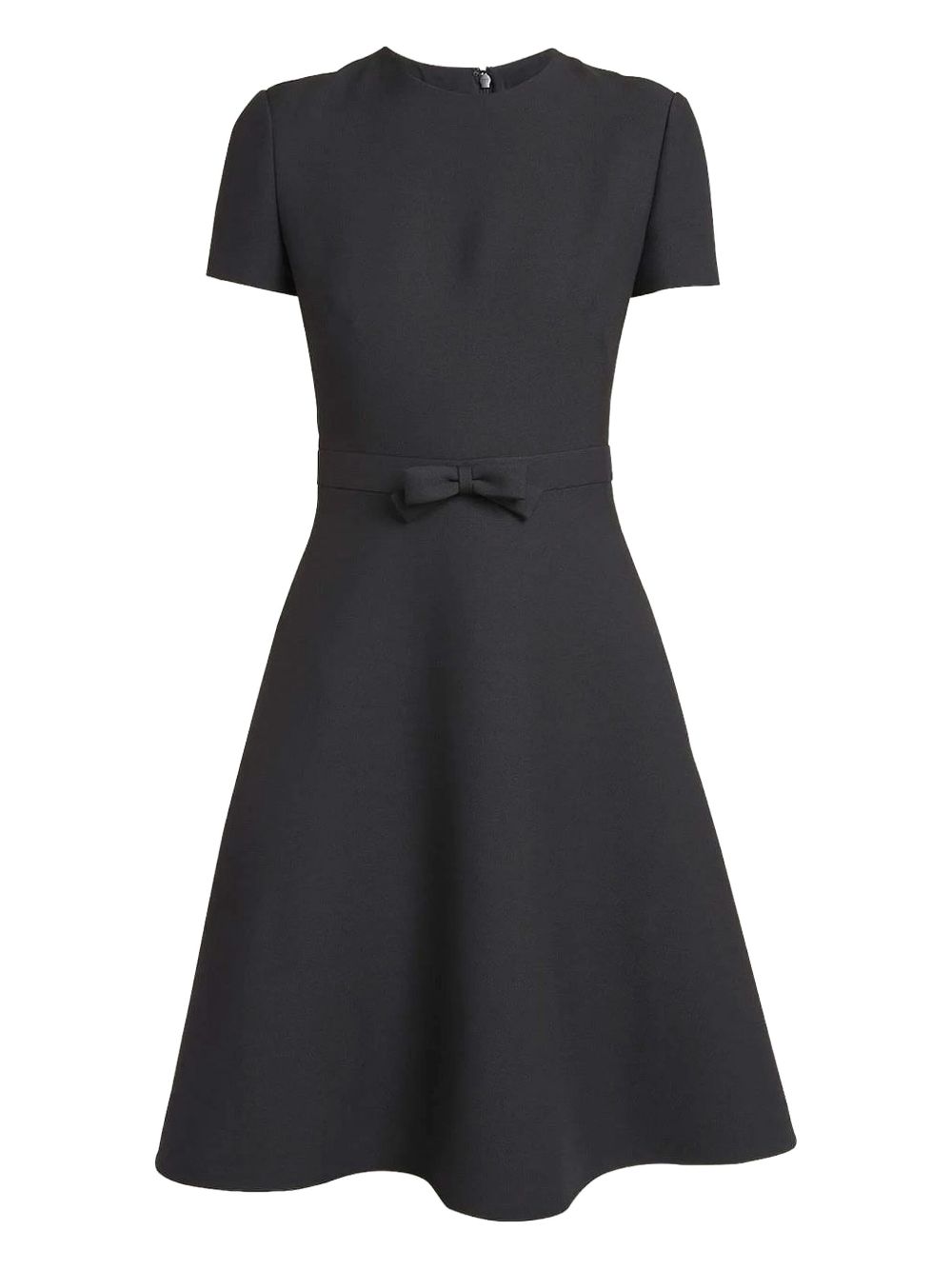 Bow-embellished short-sleeved dress - Black