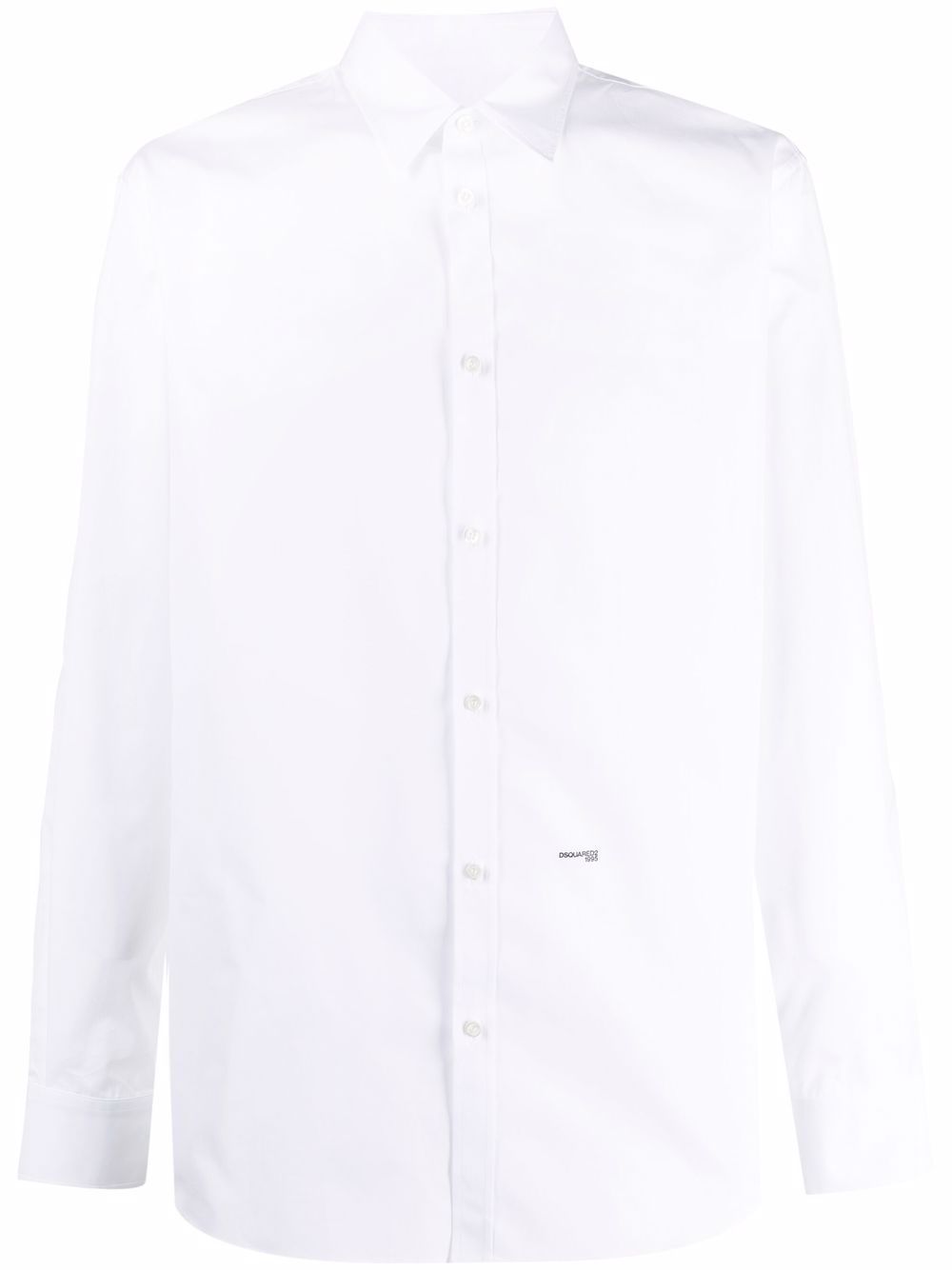 Embroidered-logo detail shirt - White
