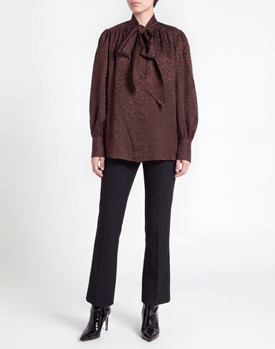 Woman Shirt Brown Size 6 Silk