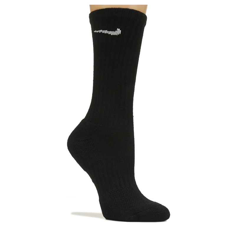 6 Pack Youth Medium Cushioned Crew Socks (Black)