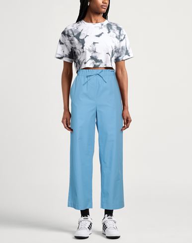 Woman Pants Azure Size 8 Cotton