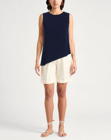 Woman Top Navy Size M Polyester, Polyurethane