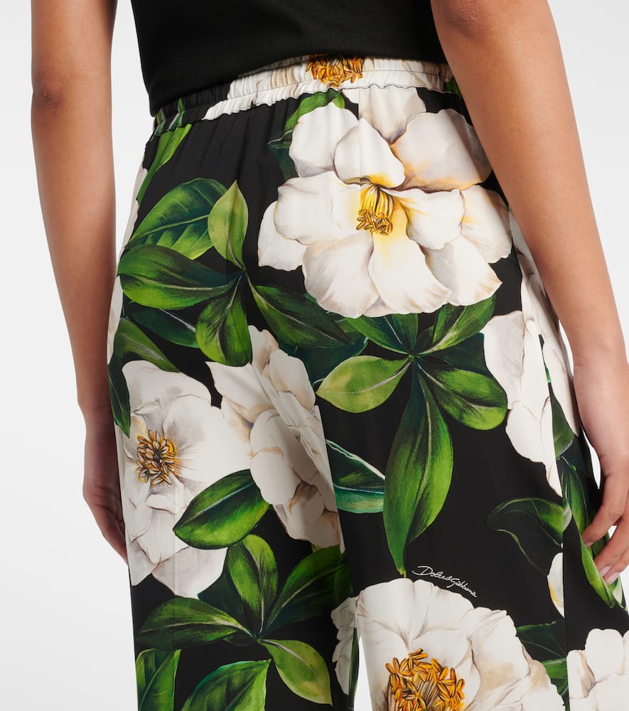 Floral silk-blend charmeuse pajama pants