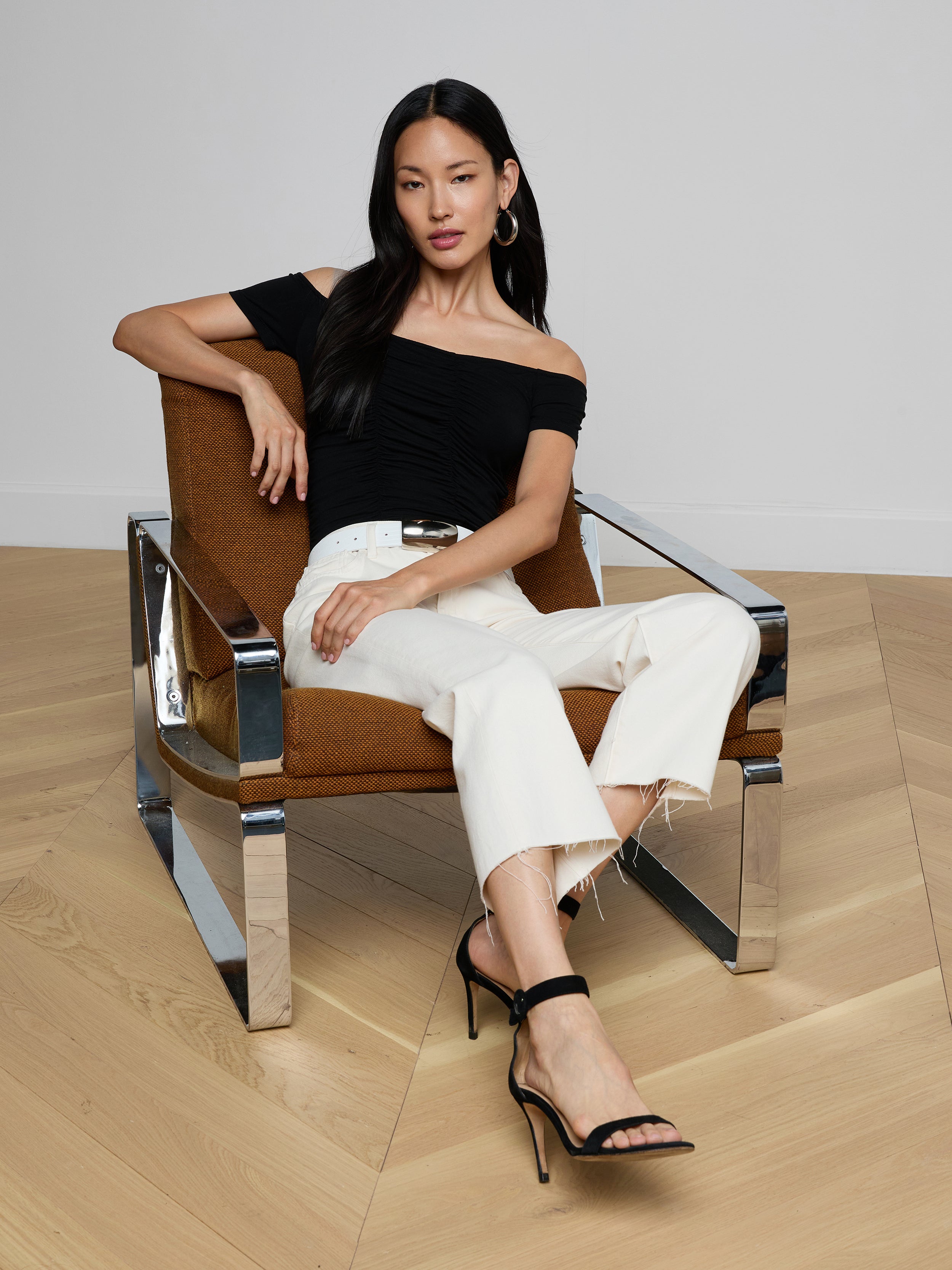 Baliegh Ruched Bodysuit In Black