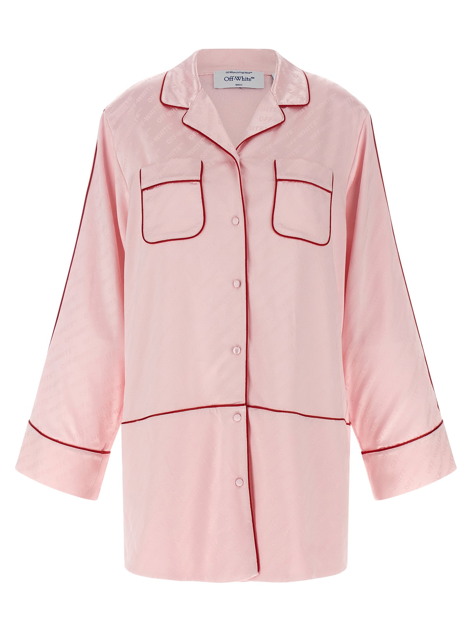 Logo Jacquard Satin Shirt — Pink
