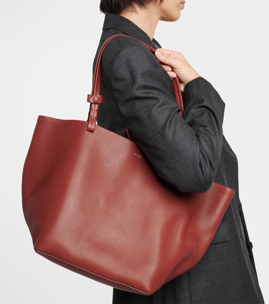 The Row Park Tote Three leather tote bag