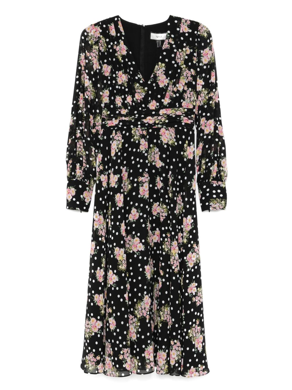 Printed midi dress - Black