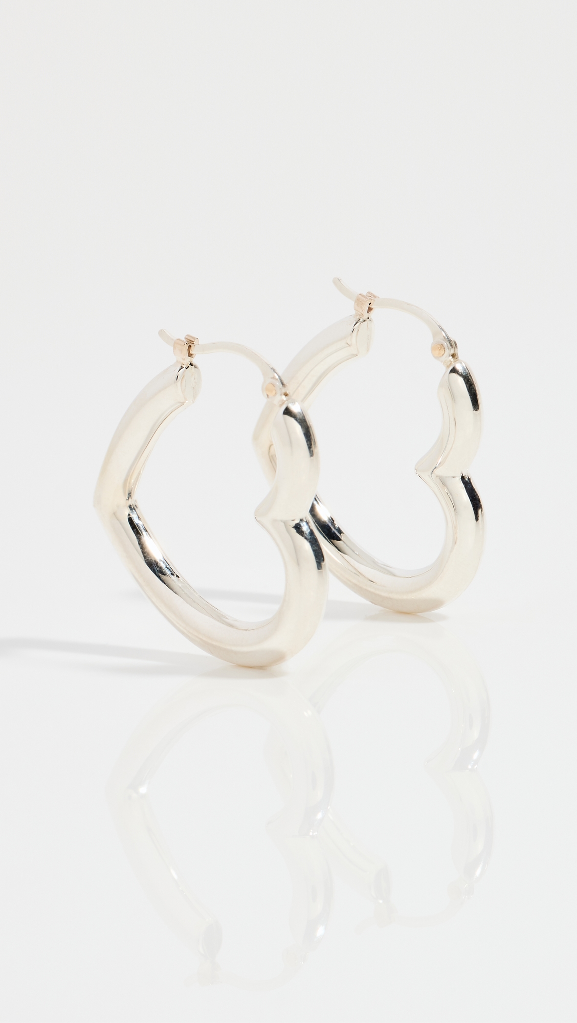 Heart Helium Hoops Sterling Silver One Size