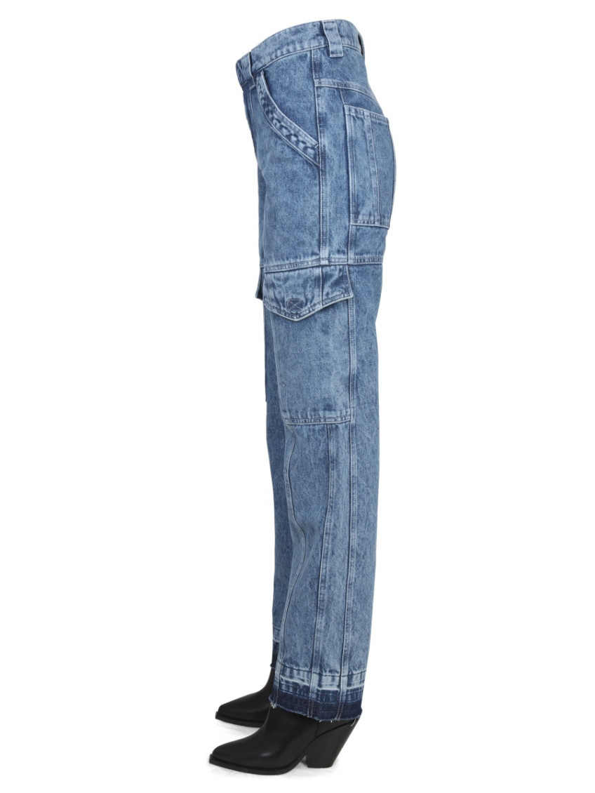 Blue Tapered High Rise Jeans