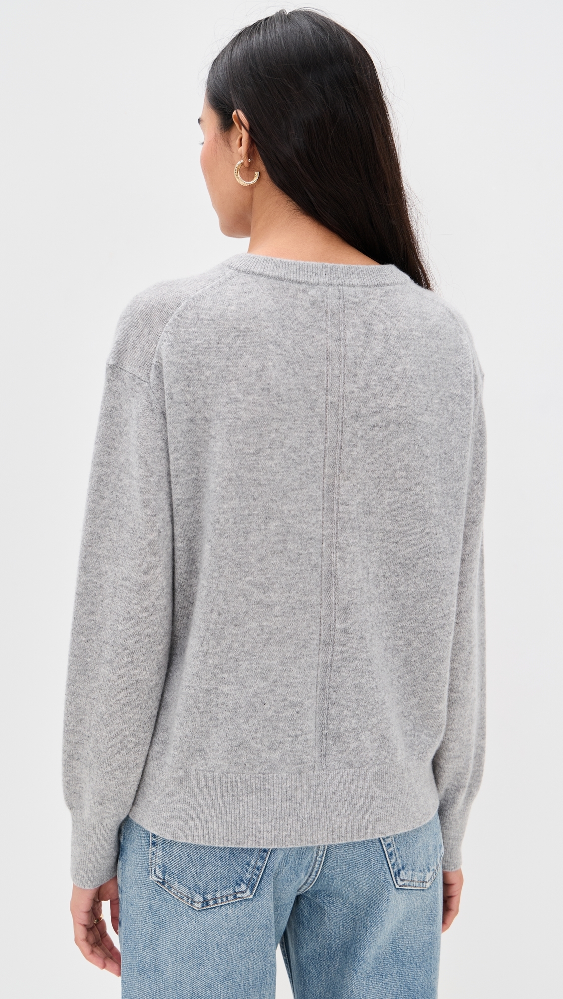 Cashmere V Neck Pullover Grey Heather