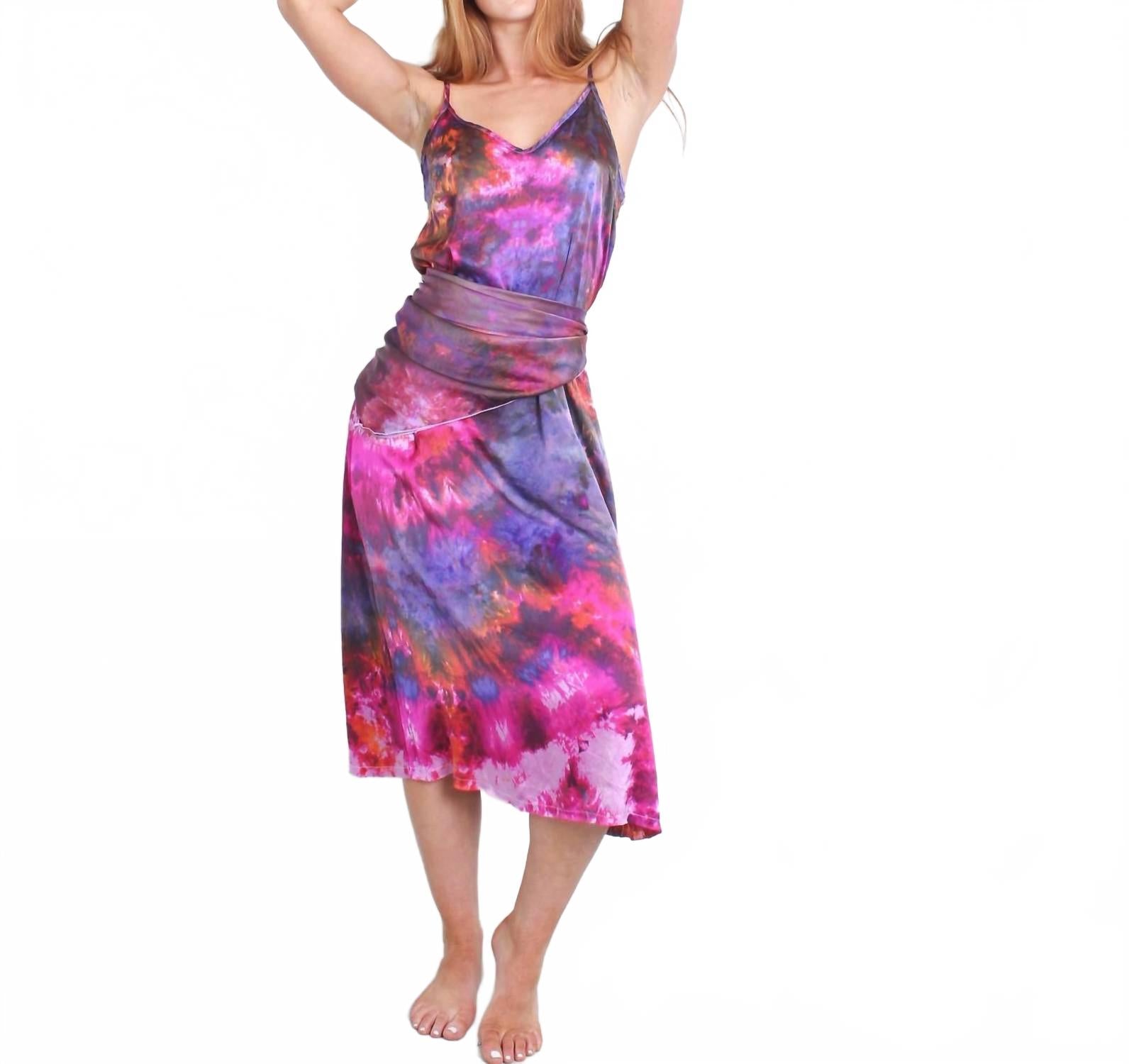 Silk Fanny Midi Dress In Tuscany