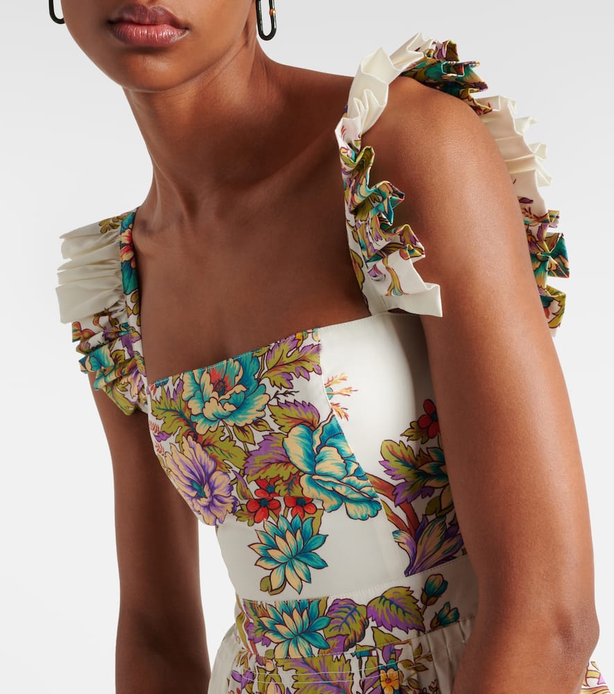 Floral cotton poplin maxi dress