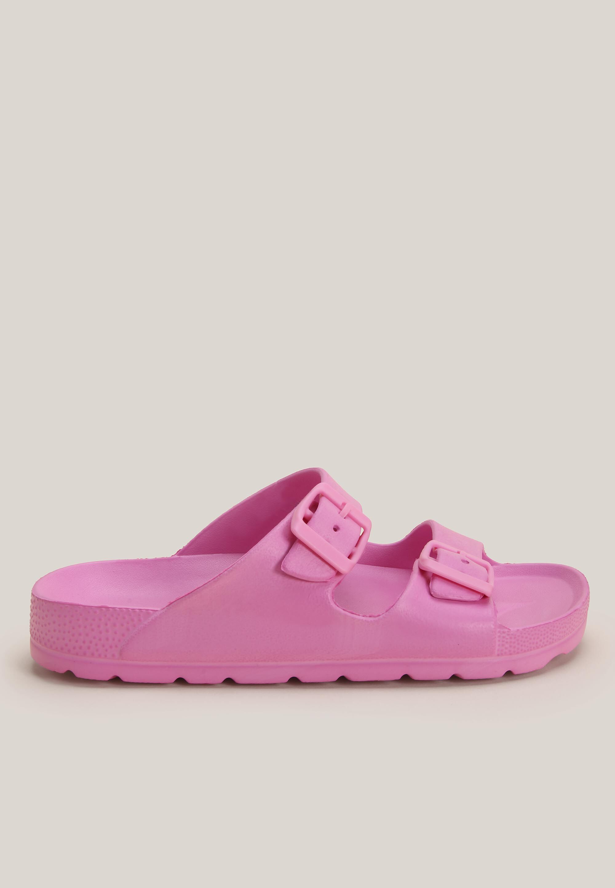 Older Girls Pink Buckle Footbed Sandals