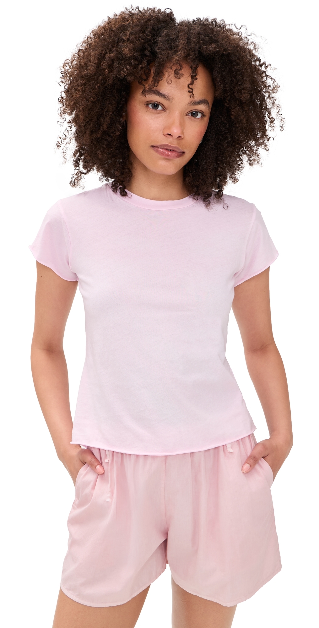 Rose Raw Hem Tee