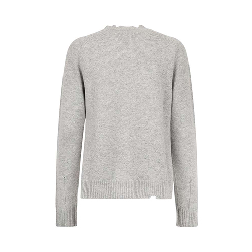 Distressed side-slit jumper - Grey