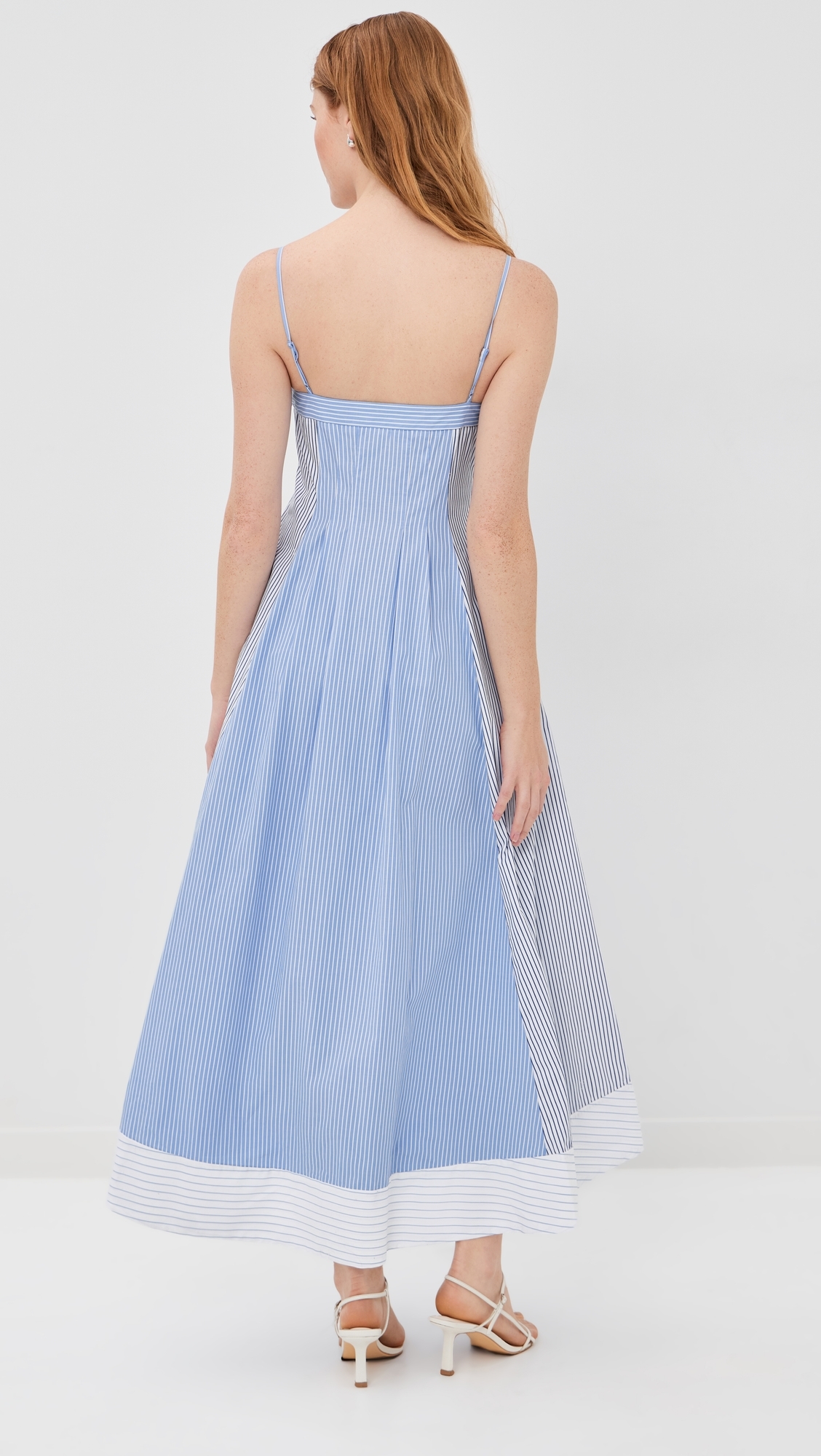 Chamberlain Cotton Midi Dress Periwinkle Multi Stripe