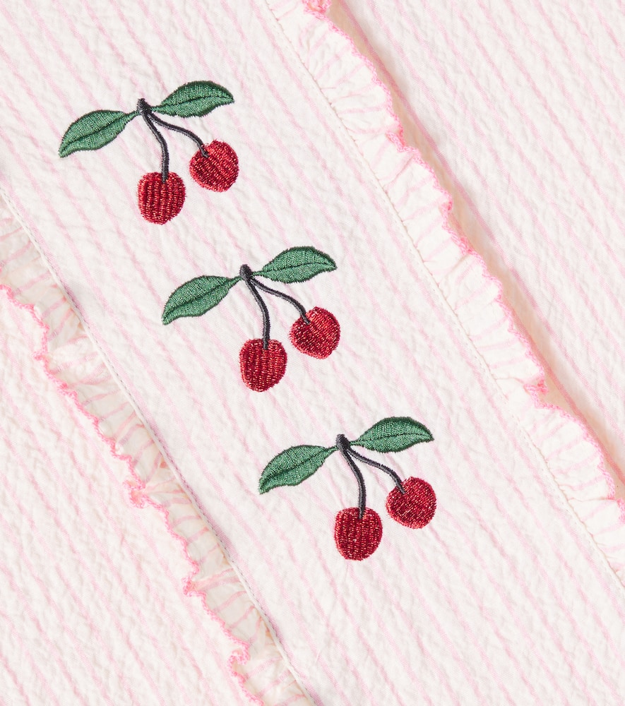 Konges Sløjd Ellie embroidered cotton seersucker top