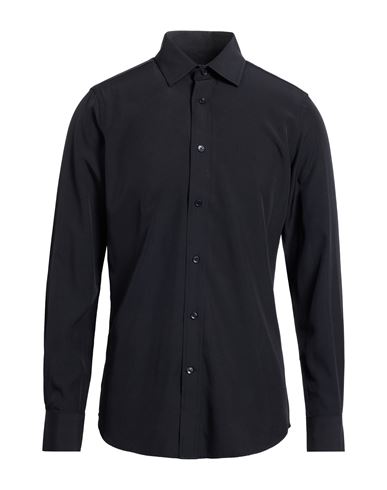 Man Shirt Black Size 16 Polyester, Elastane