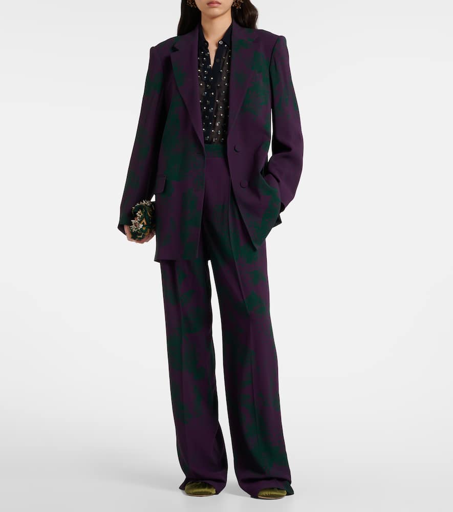 Printed wide-leg pants