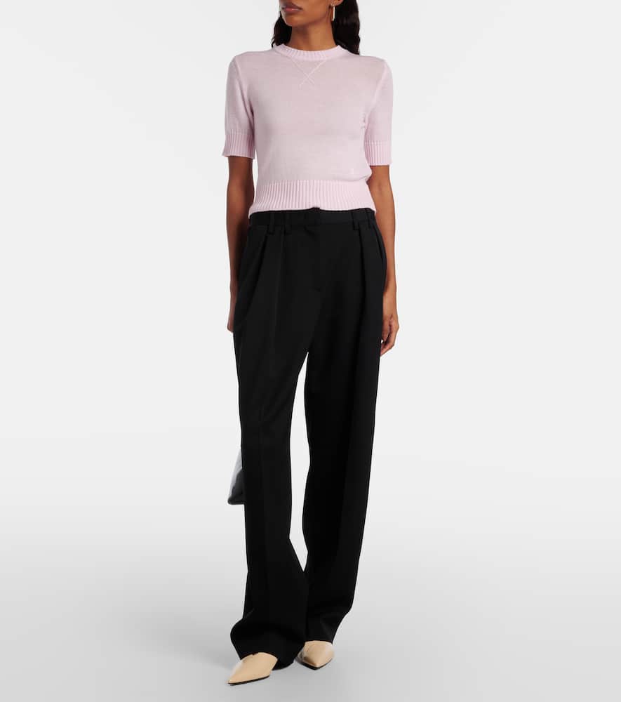 Wool wide-leg pants