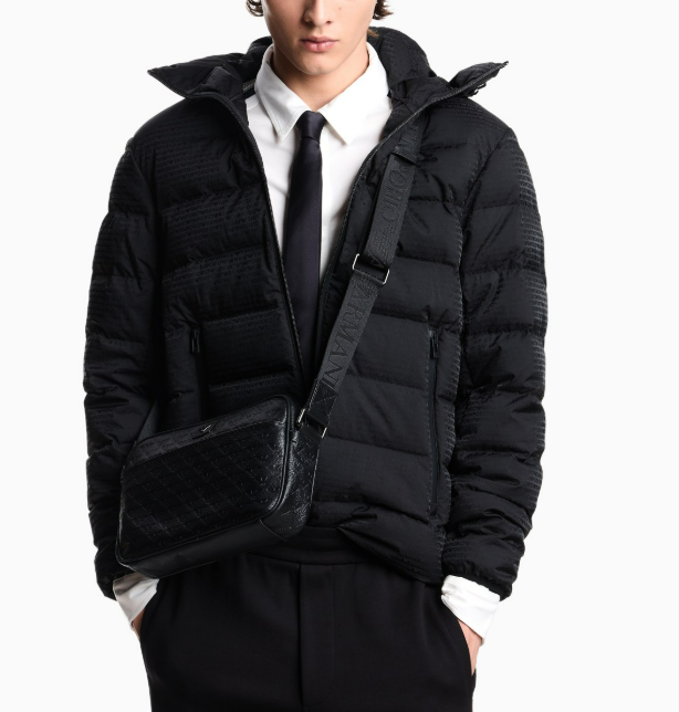 Emporio Armani Embossed Leather Eagle Bag