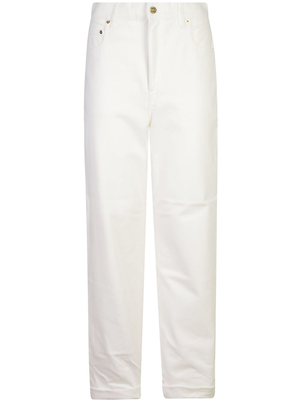 Straight-Leg White Cotton Jeans — White