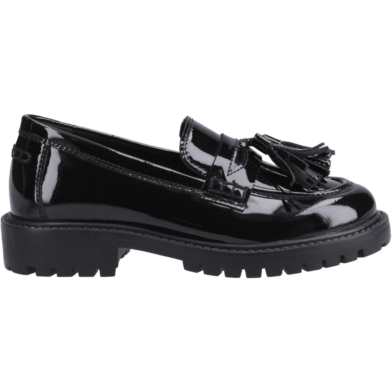 Hush Puppies Abigail Patent Leather Youth Black Loafer