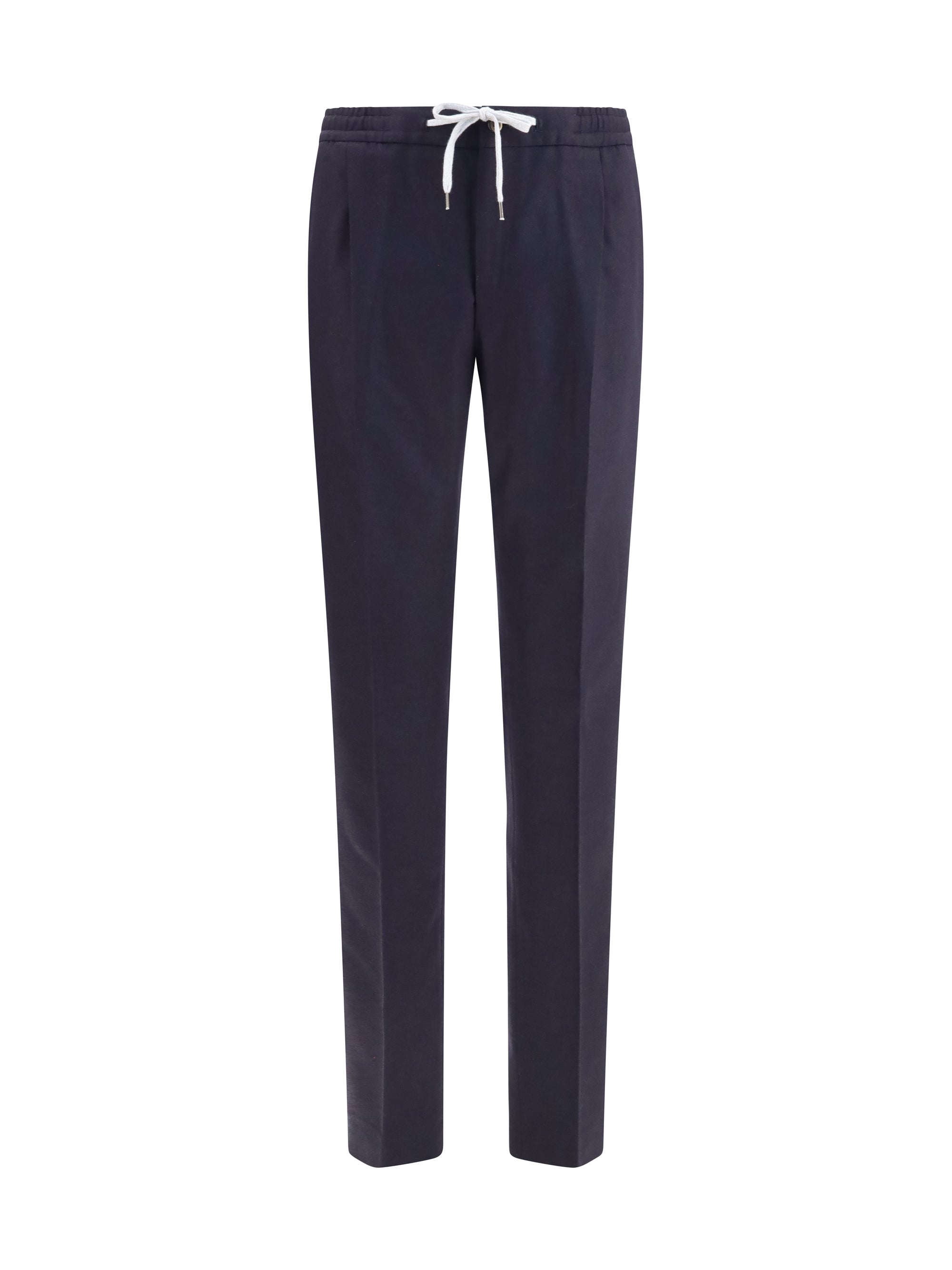 Wool-Blend Soft Trousers — Navy