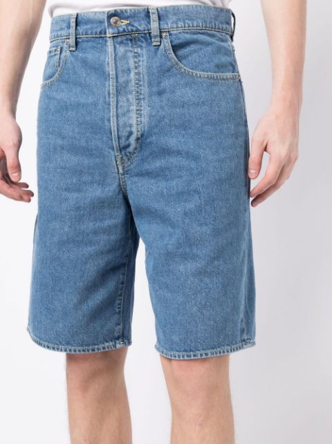 Straight-leg denim shorts