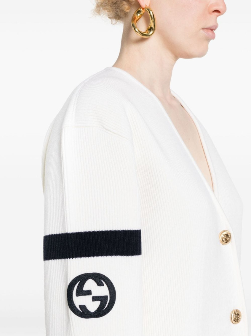 Ivory Wool Blend Cardigan