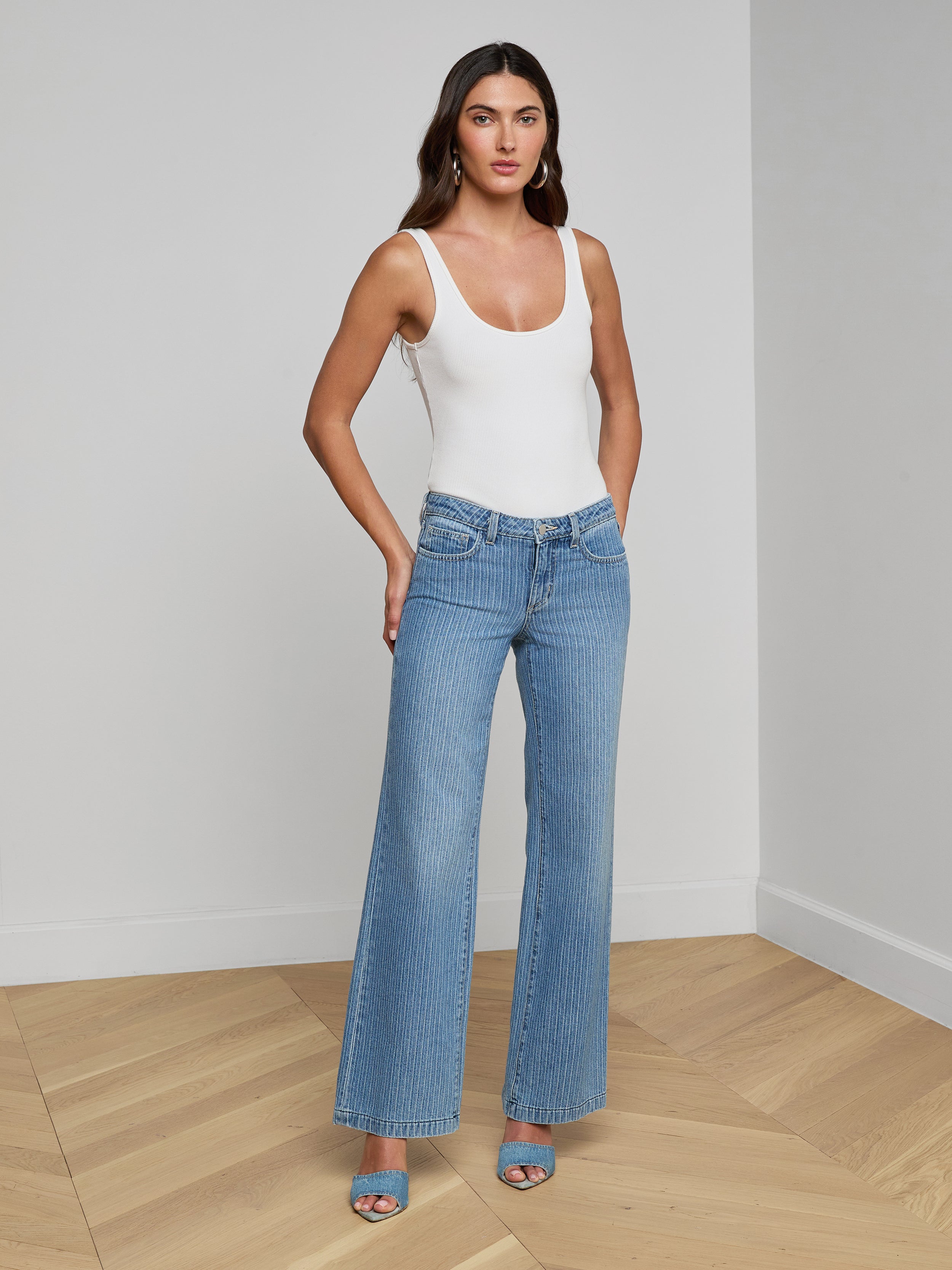 Joanne Low-Rise Wide-Leg Jean In Carmel