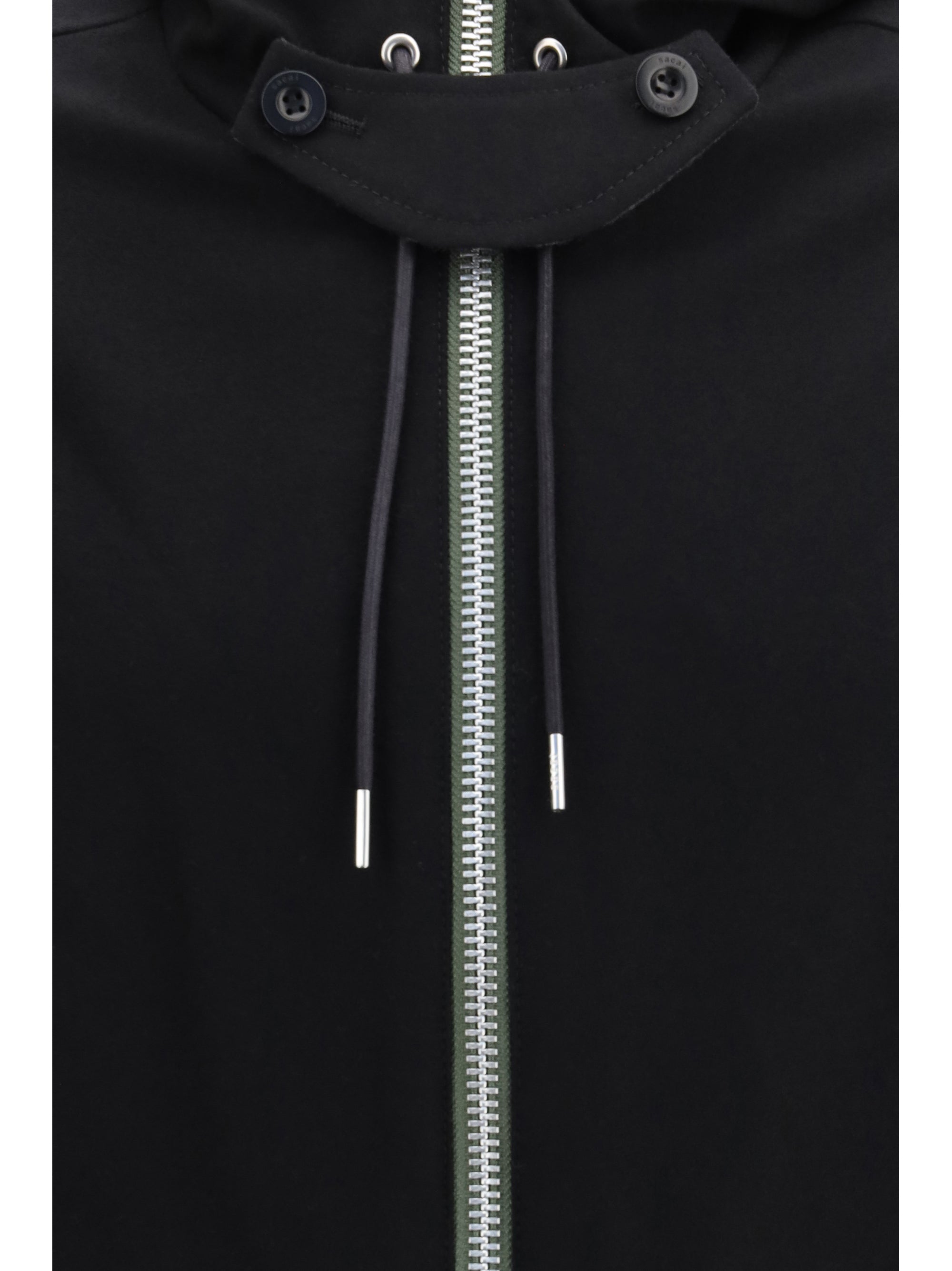 Hooded Merino Wool Flannel Jacket — Black