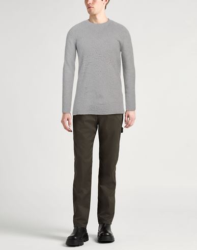 Roberto Collina Man Sweater Light grey Size 38 Cotton, Nylon, Elastane