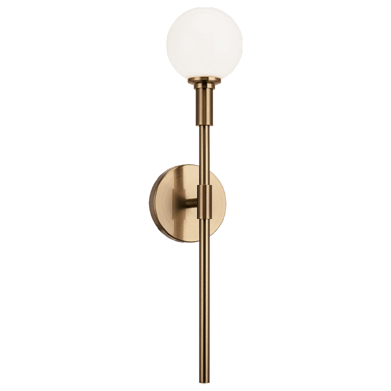 Matteo Candlestix 1-Light Wall Sconce In Aged Gold Bra