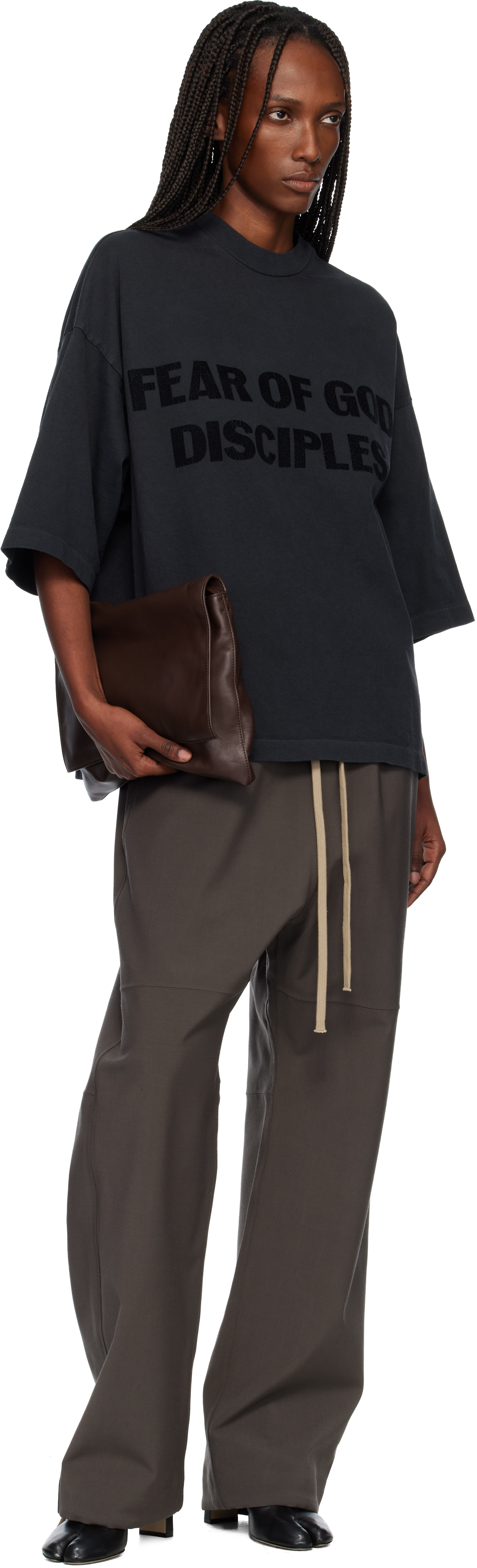 Gray Split Knee Trousers