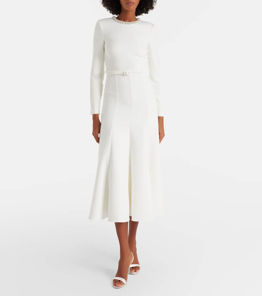Crystal-embellished crêpe cocktail dress