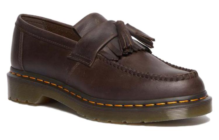 Adrian Crazy Horse Leather Tassel Loafers 'Dark Brown'