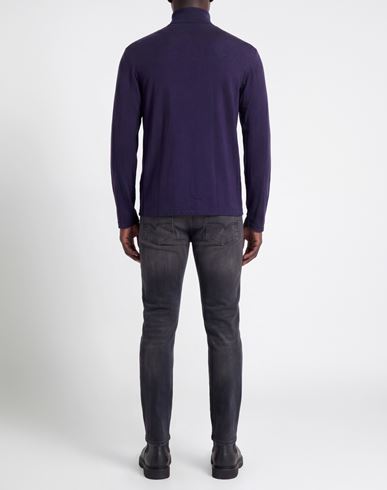 Man Turtleneck Navy Size L Tencel, Wool, Elastane
