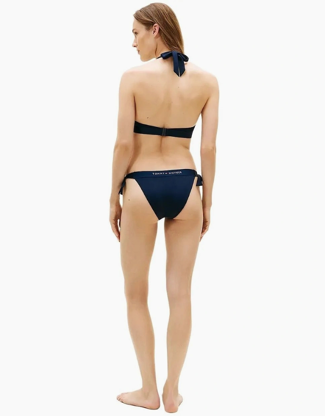 Tommy Hilfiger Women's TH Original Halterneck Bikini Top, Dark Night Navy - Black