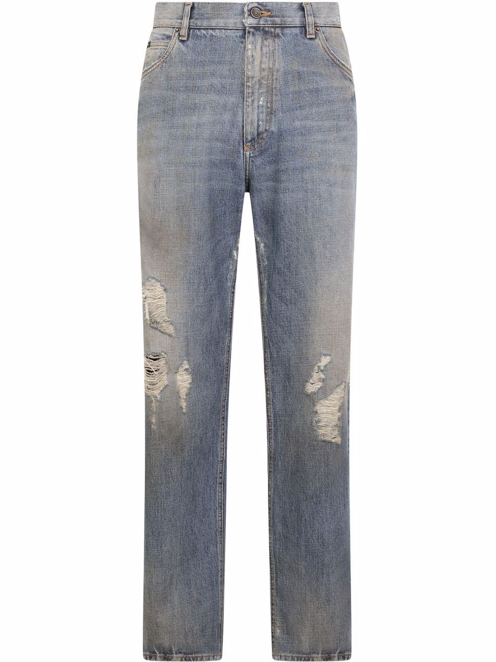 Ripped wide-leg jeans - Blue