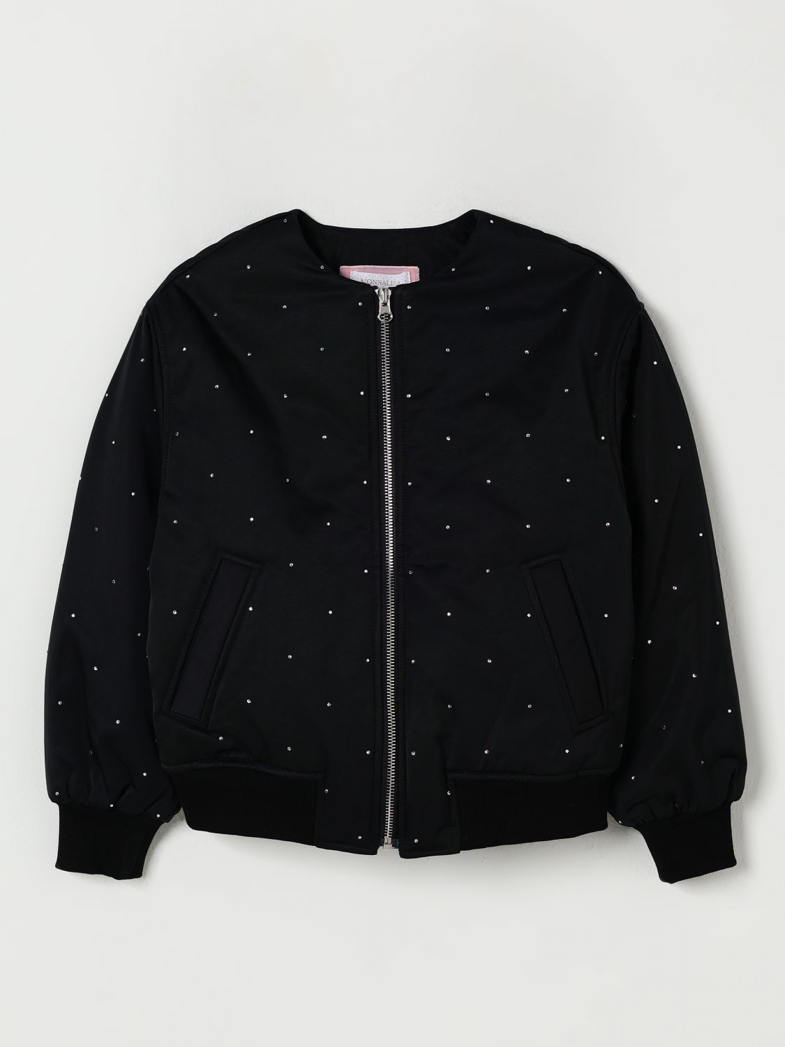 Crystal-embellished bomber jacket - Black