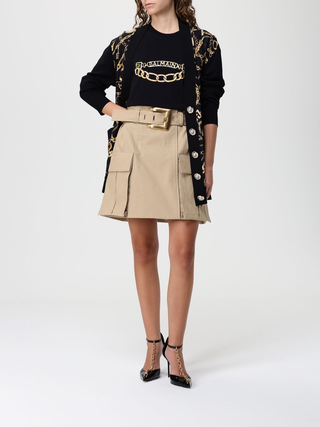 Chain-print cardigan - Black