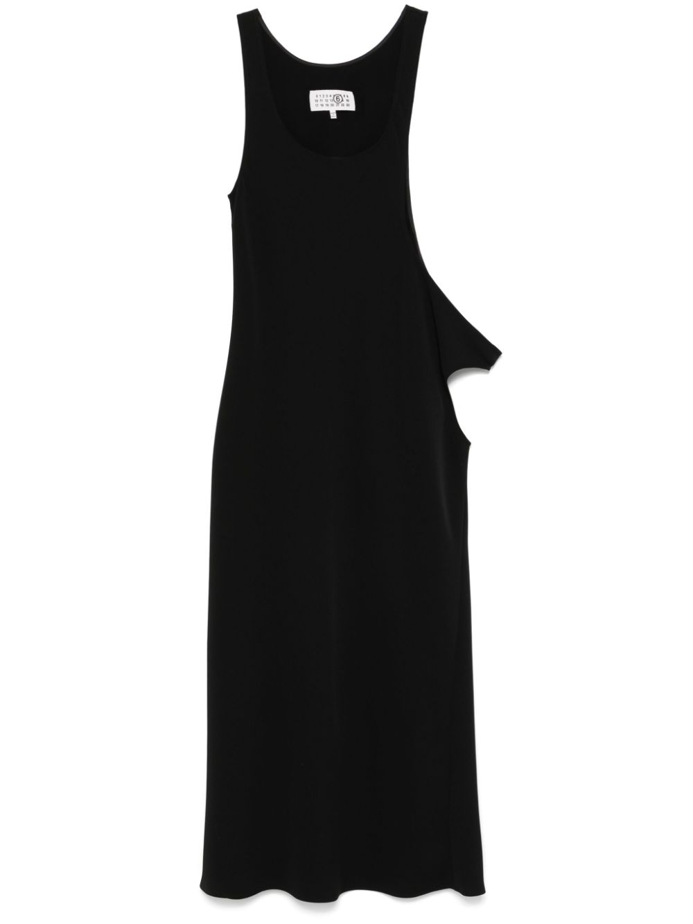 Asymmetric midi dress - Black
