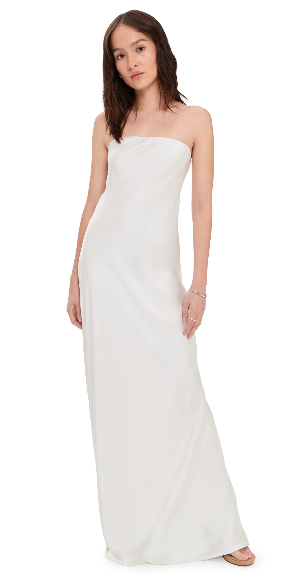 Bias Strapless Gown Porcelain