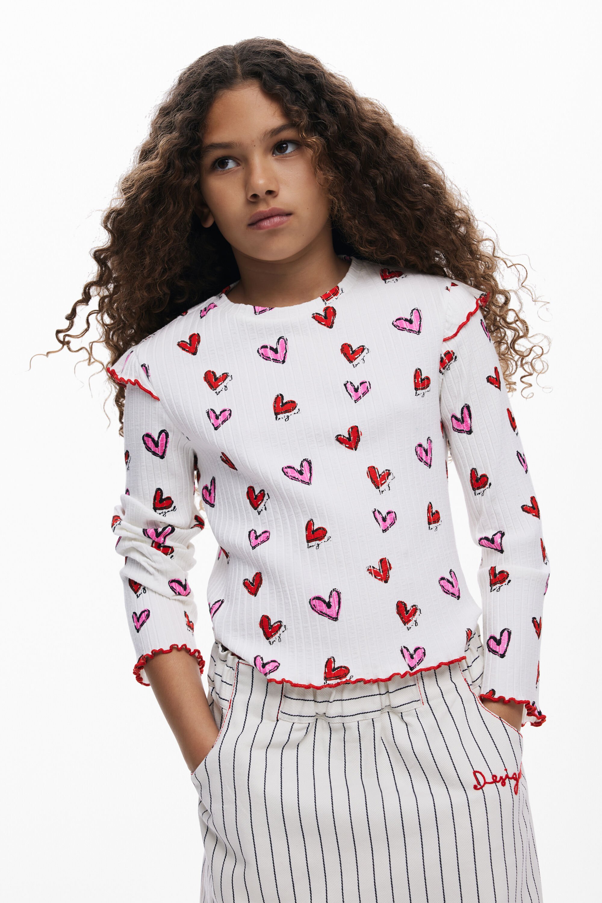 Long-sleeve T-shirt with heart